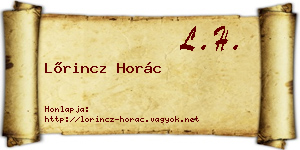 Lőrincz Horác névjegykártya